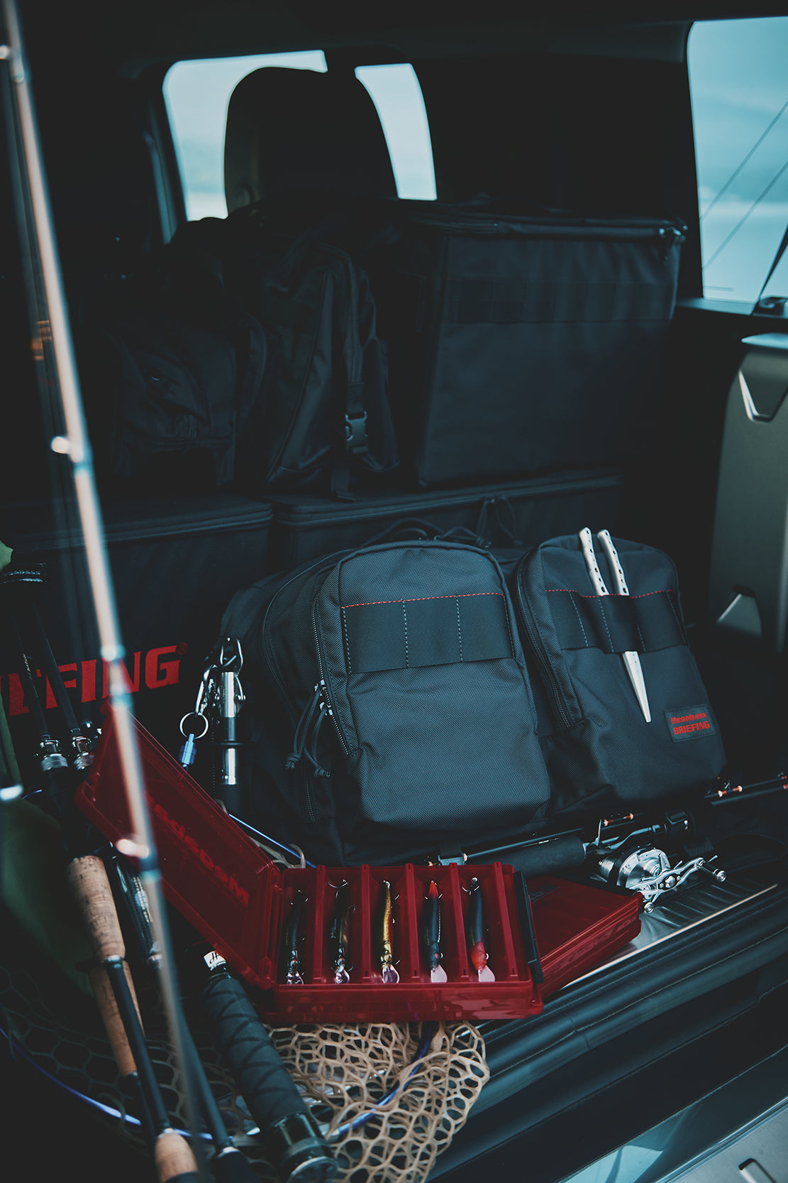 MEGABASS Collaboration Fishing Bags and Gear - BRIEFING Official