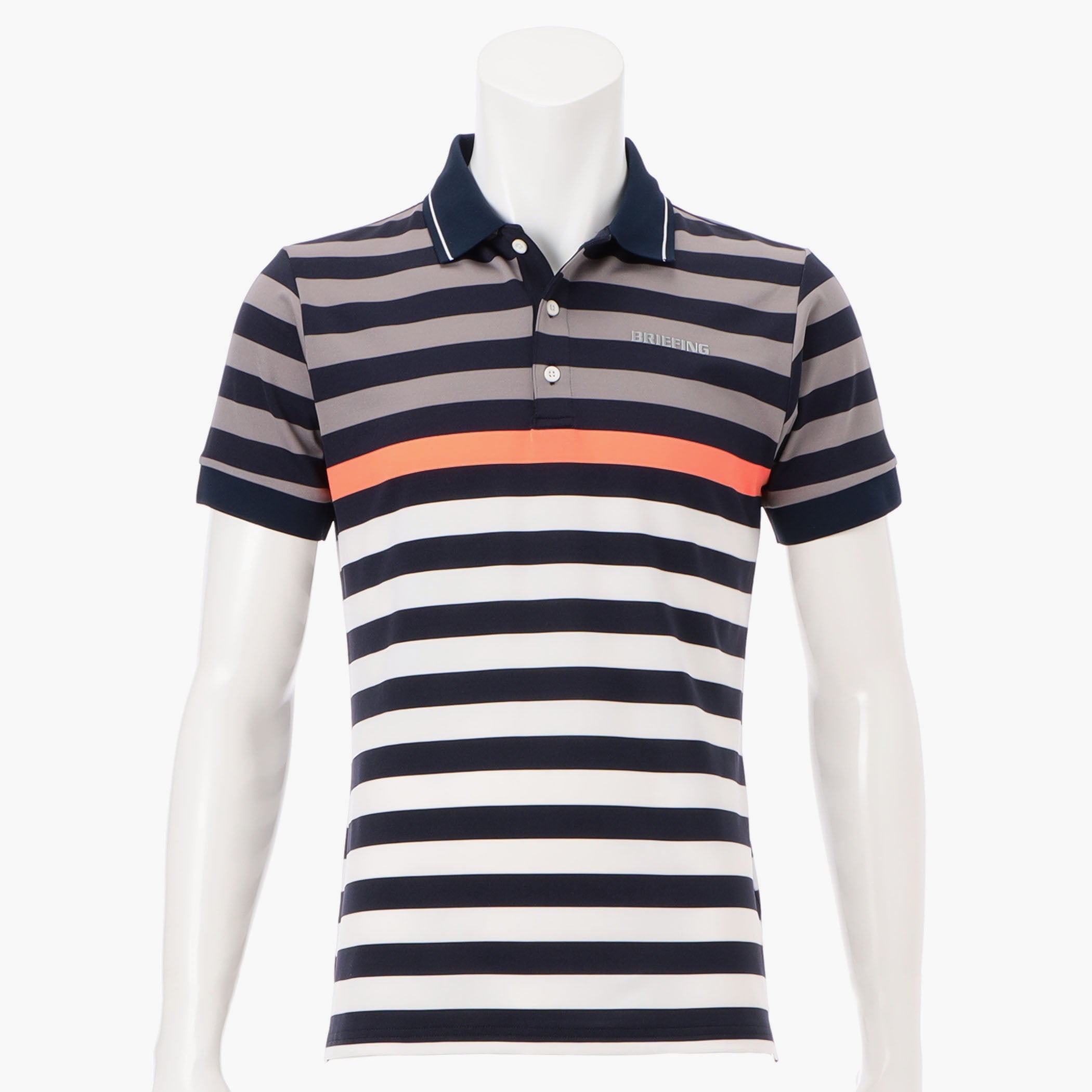 Men's Marine Stripe Polo Quick-Dry Stretch Golf - BRIEFING
