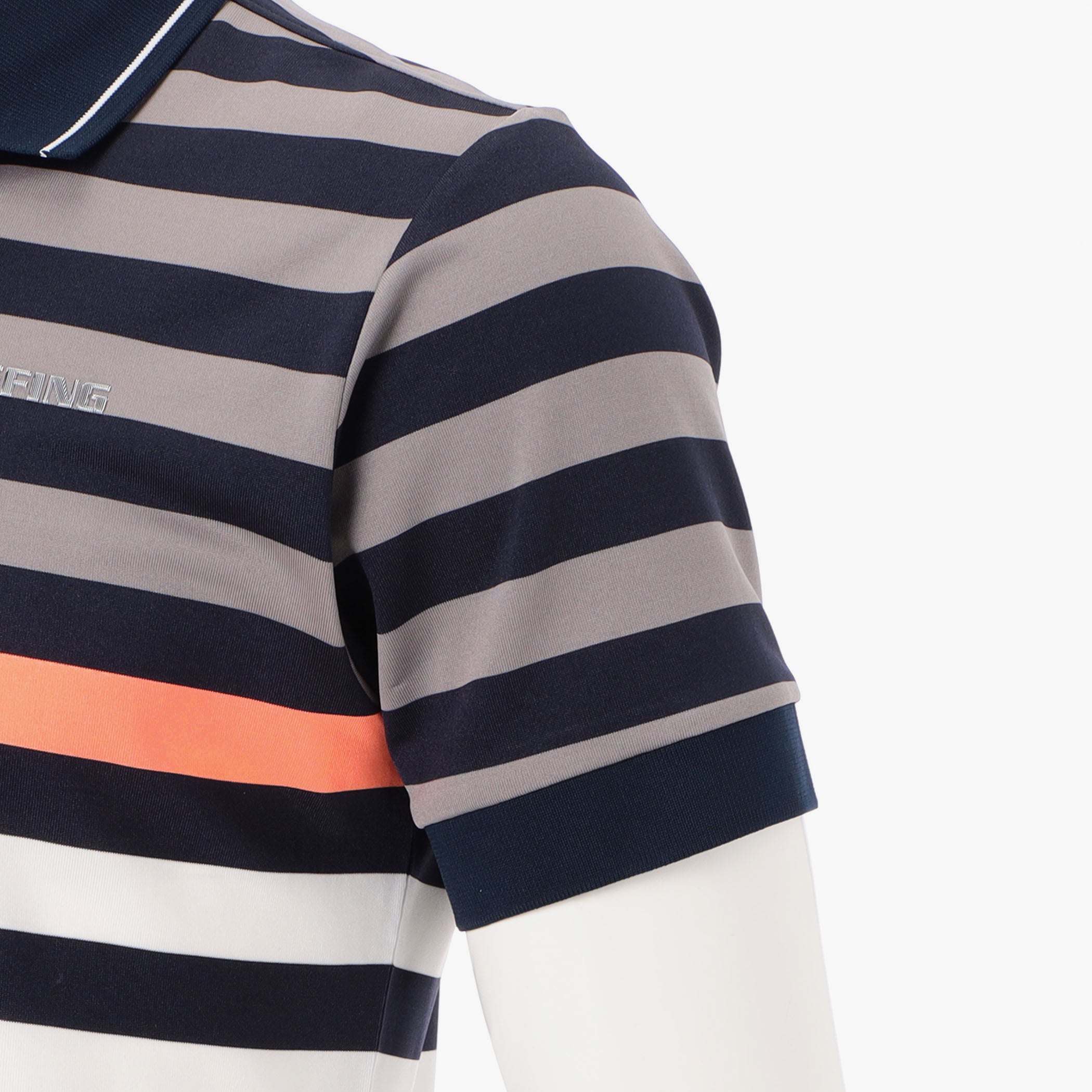 Men's Marine Stripe Polo Quick-Dry Stretch Golf - BRIEFING