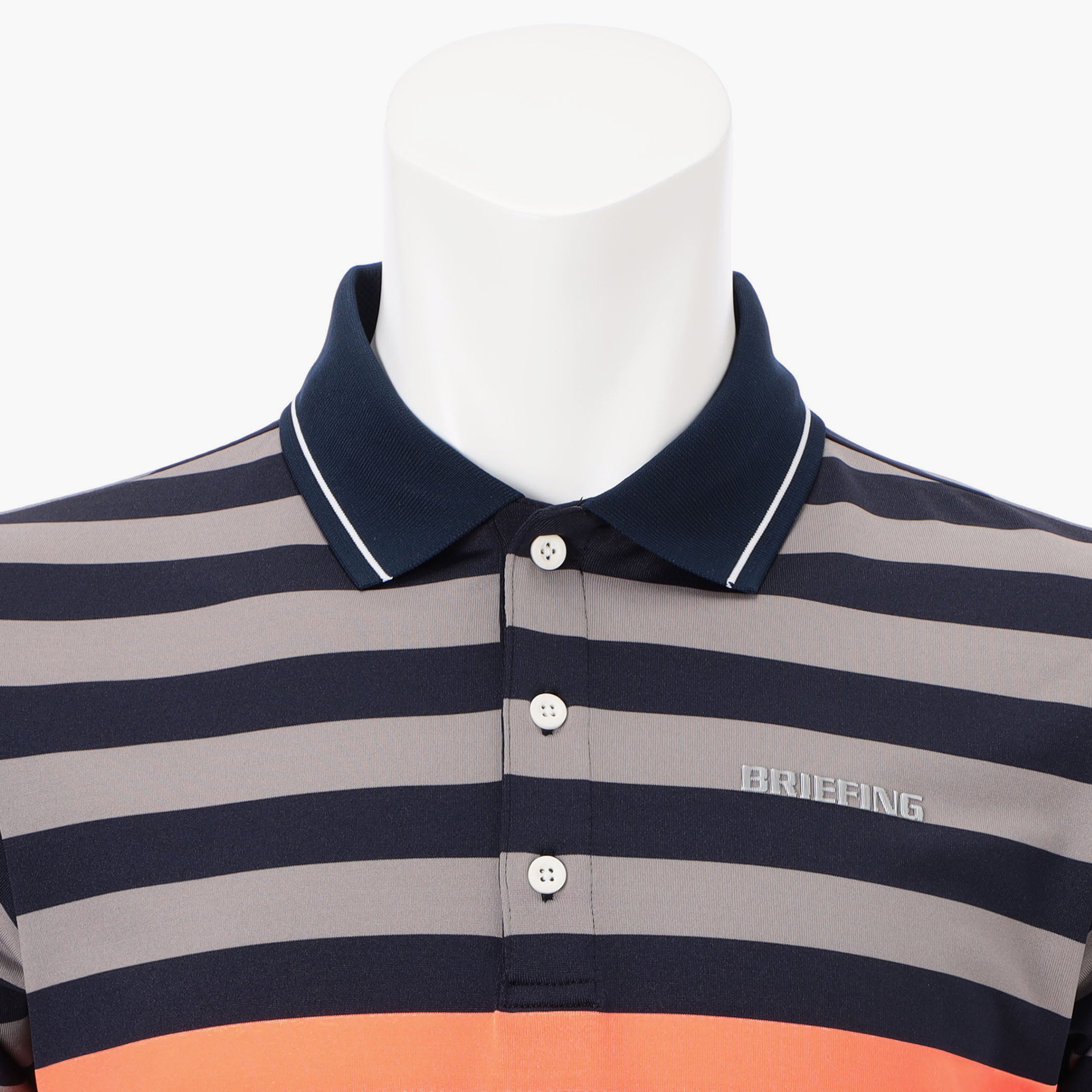 Men's Marine Stripe Polo Quick-Dry Stretch Golf - BRIEFING