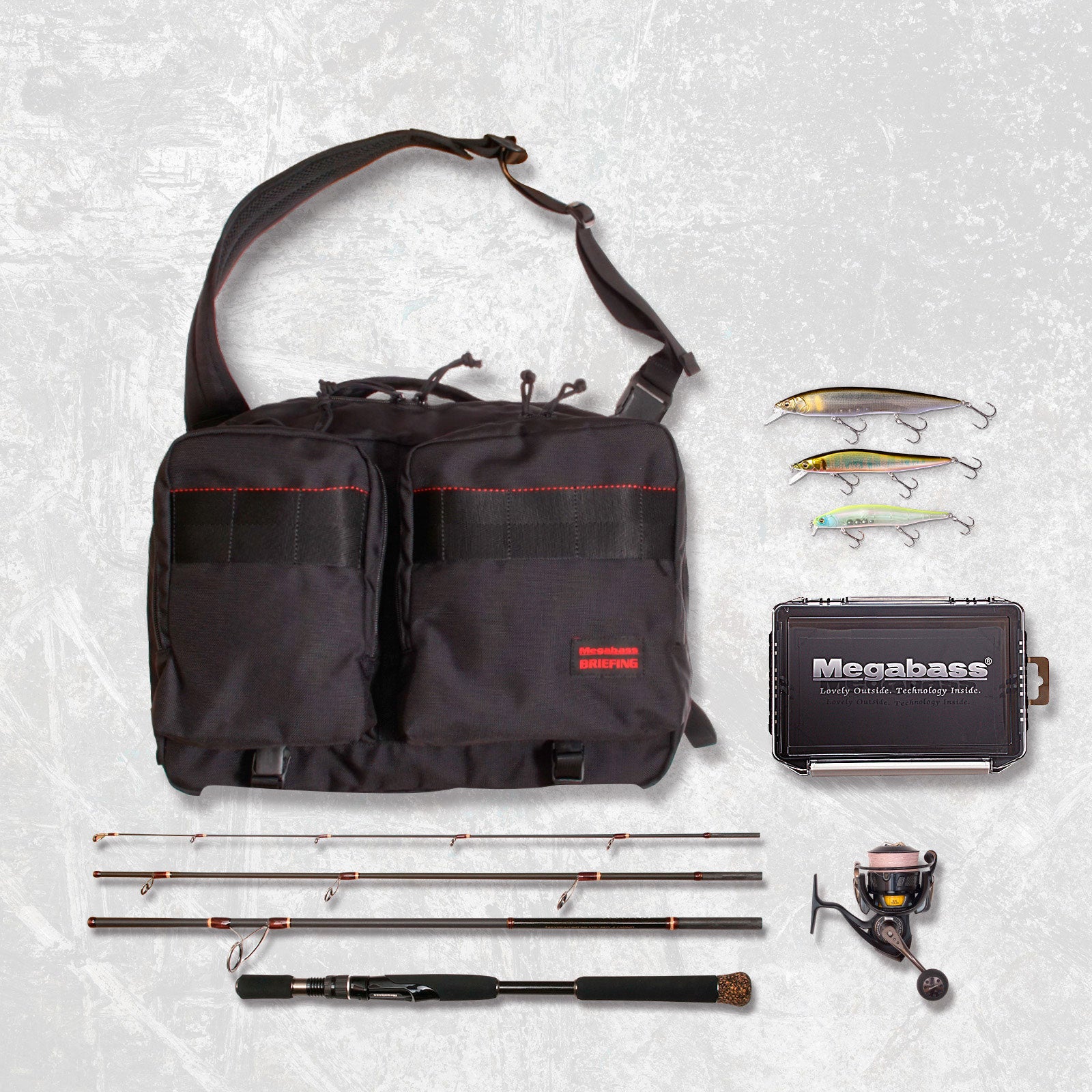 MEGABASS X BRIEFING ANGLER SLING POPX Fishing Sling Bag Set
