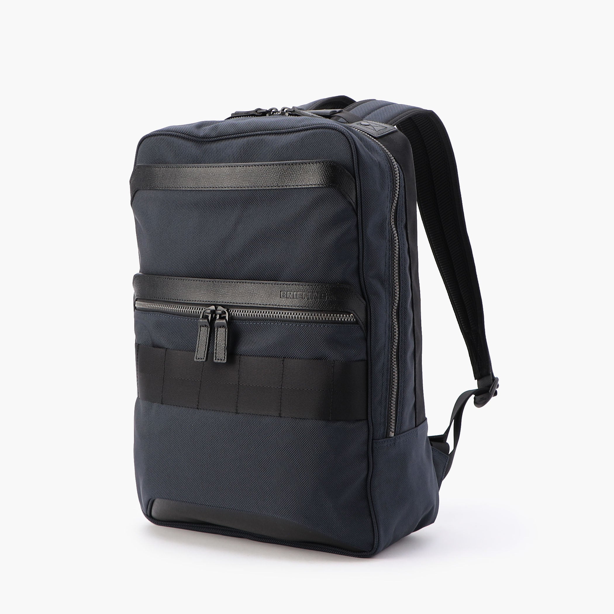 BRIEFING FUSION SQ PACK ネイビー FUSION SQ PACK HD Waterproof Leather and Nylon Backpack - BRIEFING