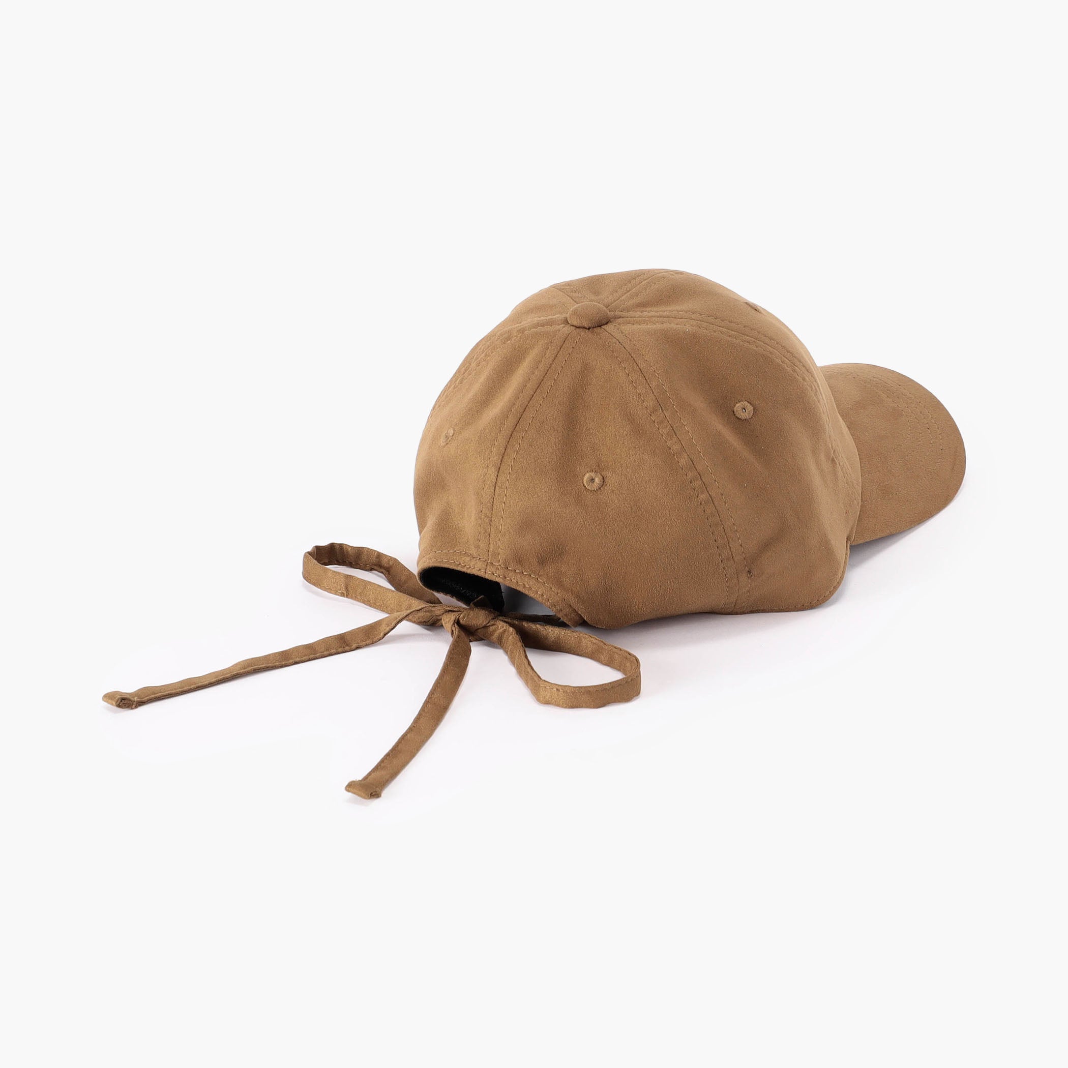 WOMEN’S SUEDE SMALL LOGO RIBBON CAP