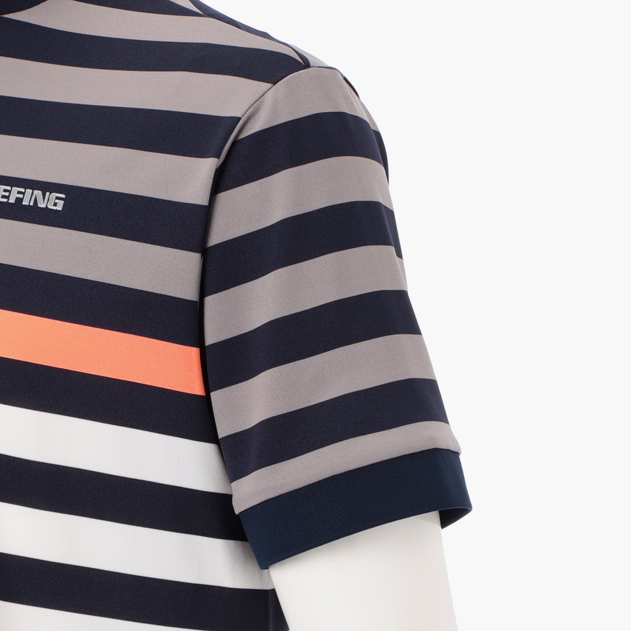 MEN'S MARINE STRIPE HIGHNECK Quick Dry Golf Top - BRIEFING