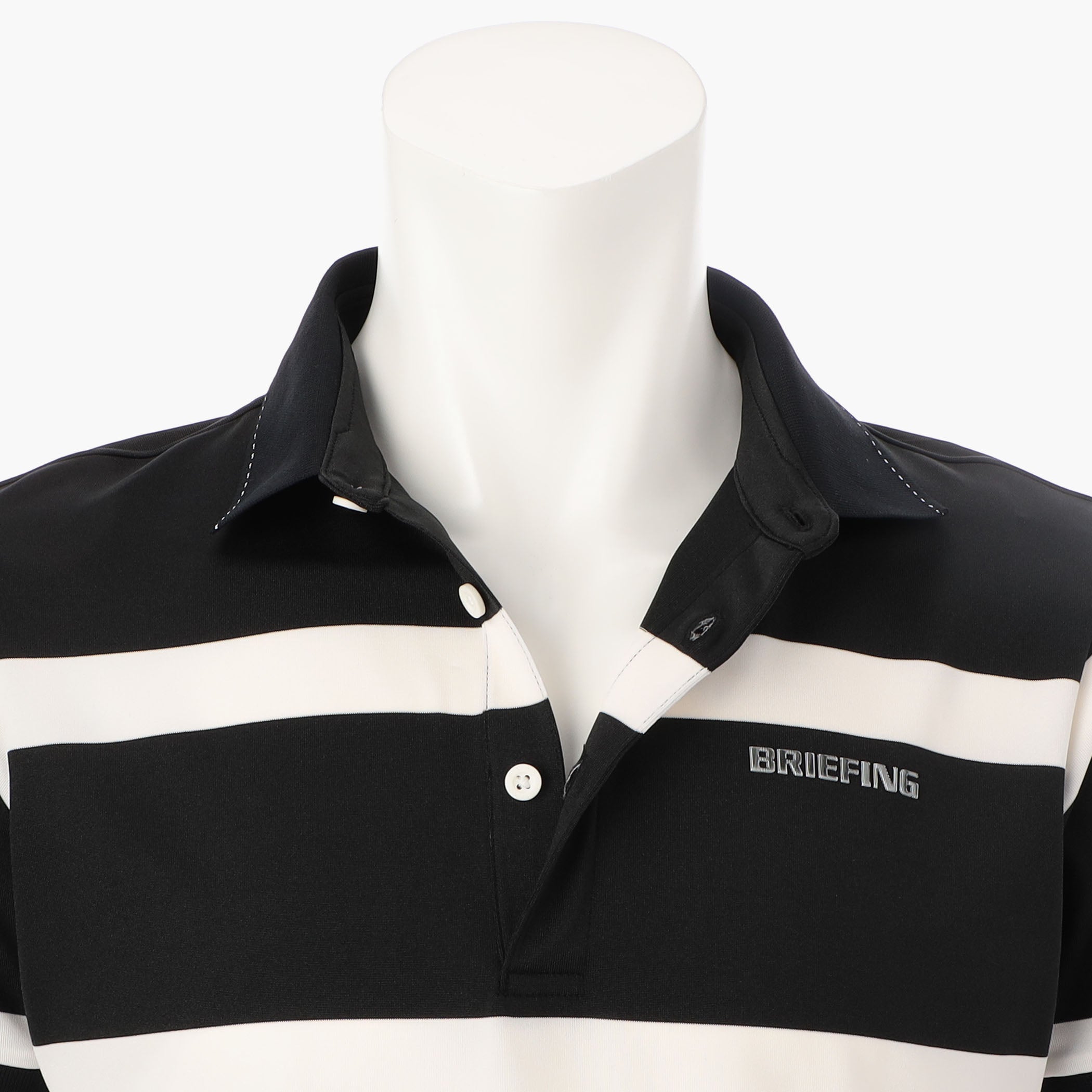 MEN'S PANEL STRIPE POLO Stretch Golf Polo Shirt - BRIEFING