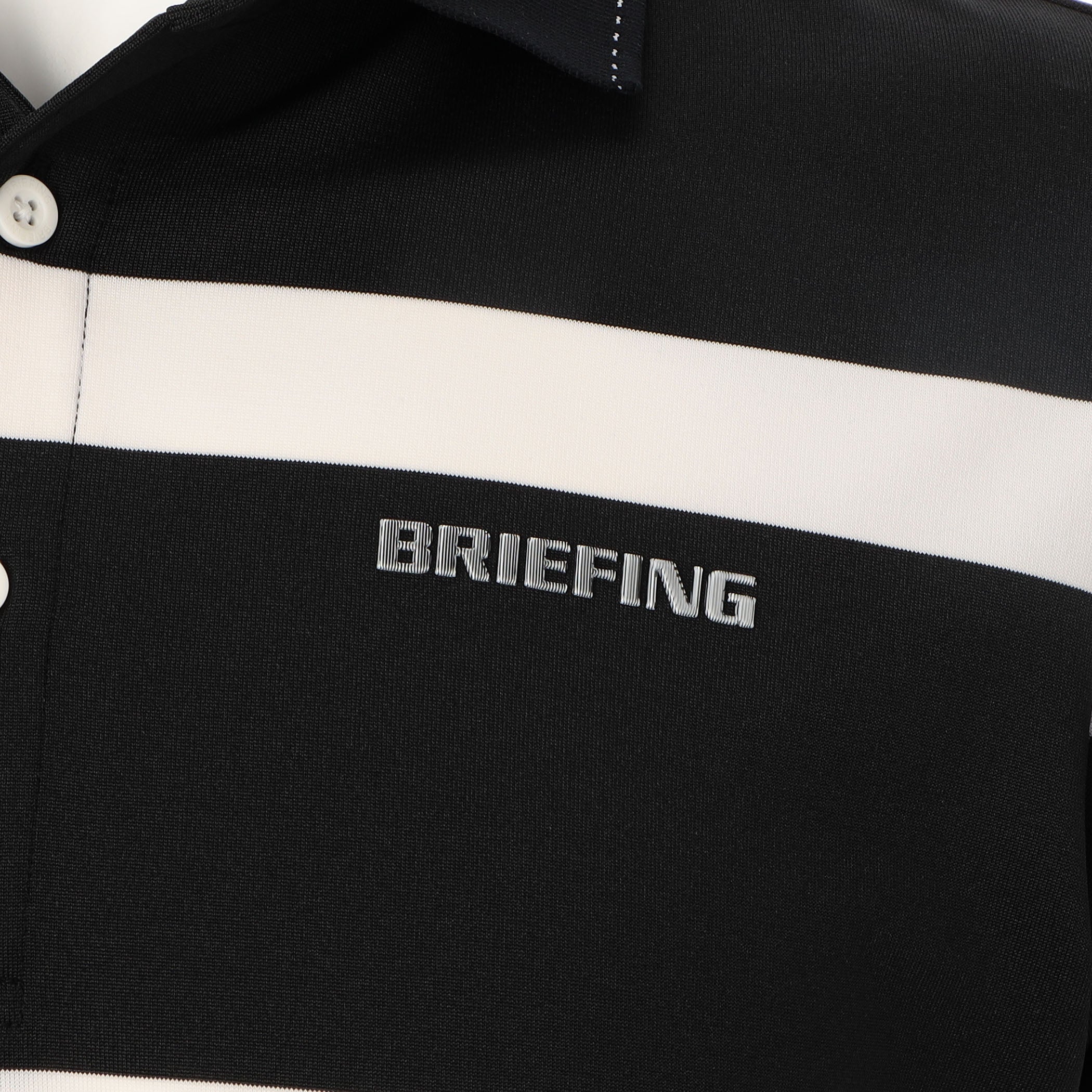MEN'S PANEL STRIPE POLO Stretch Golf Polo Shirt - BRIEFING