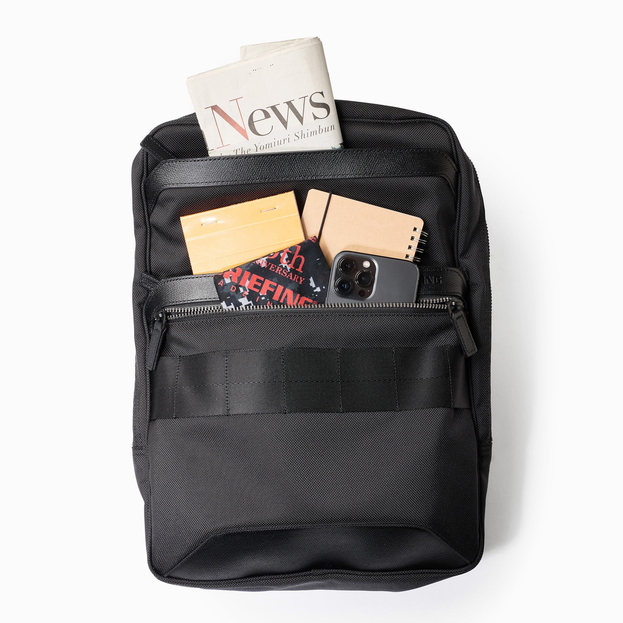 美品 BRIEFING FUSION SQ PACK HD FUSION SQ PACK HD Waterproof Leather and Nylon Backpack - BRIEFING