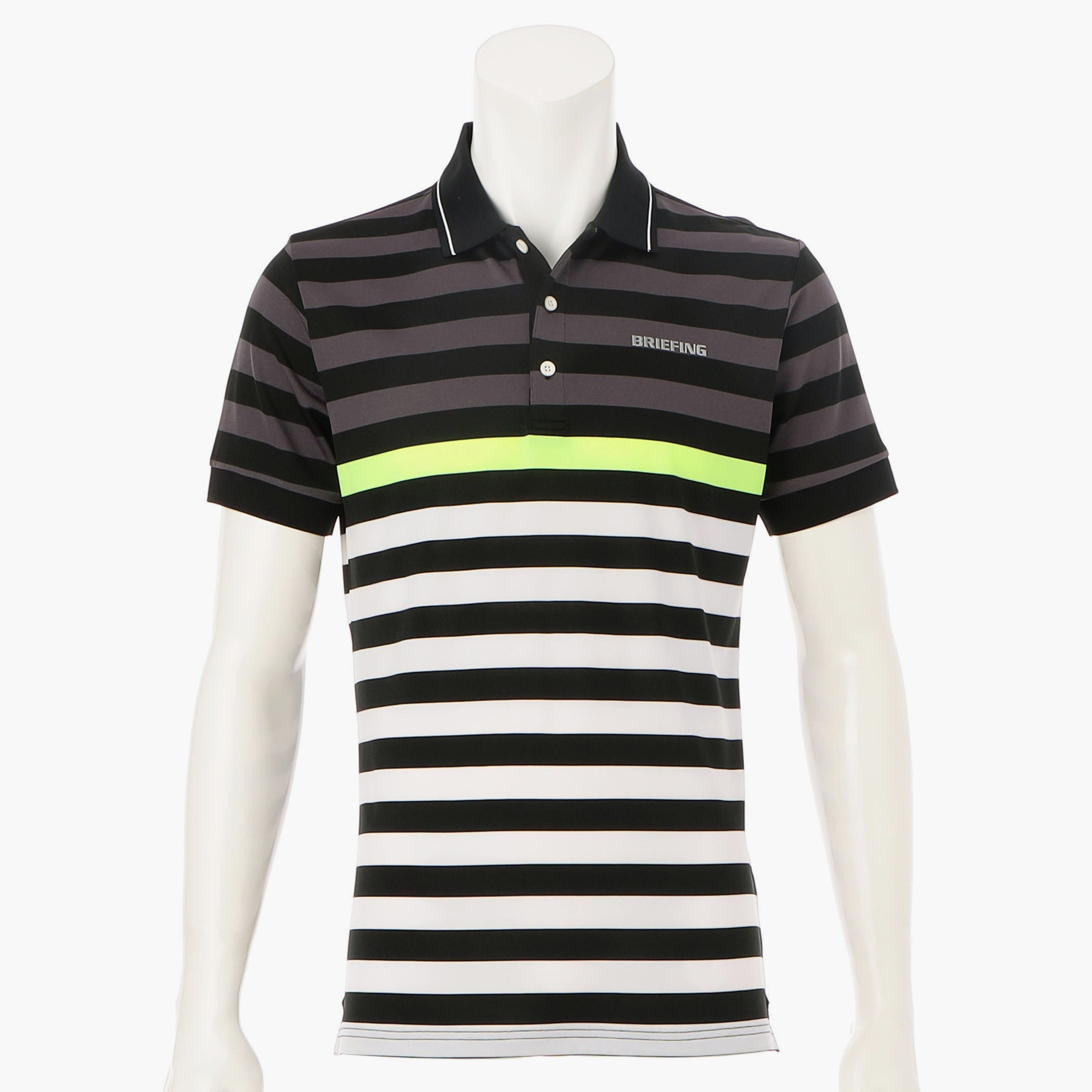 Men's Marine Stripe Polo Quick-Dry Stretch Golf - BRIEFING
