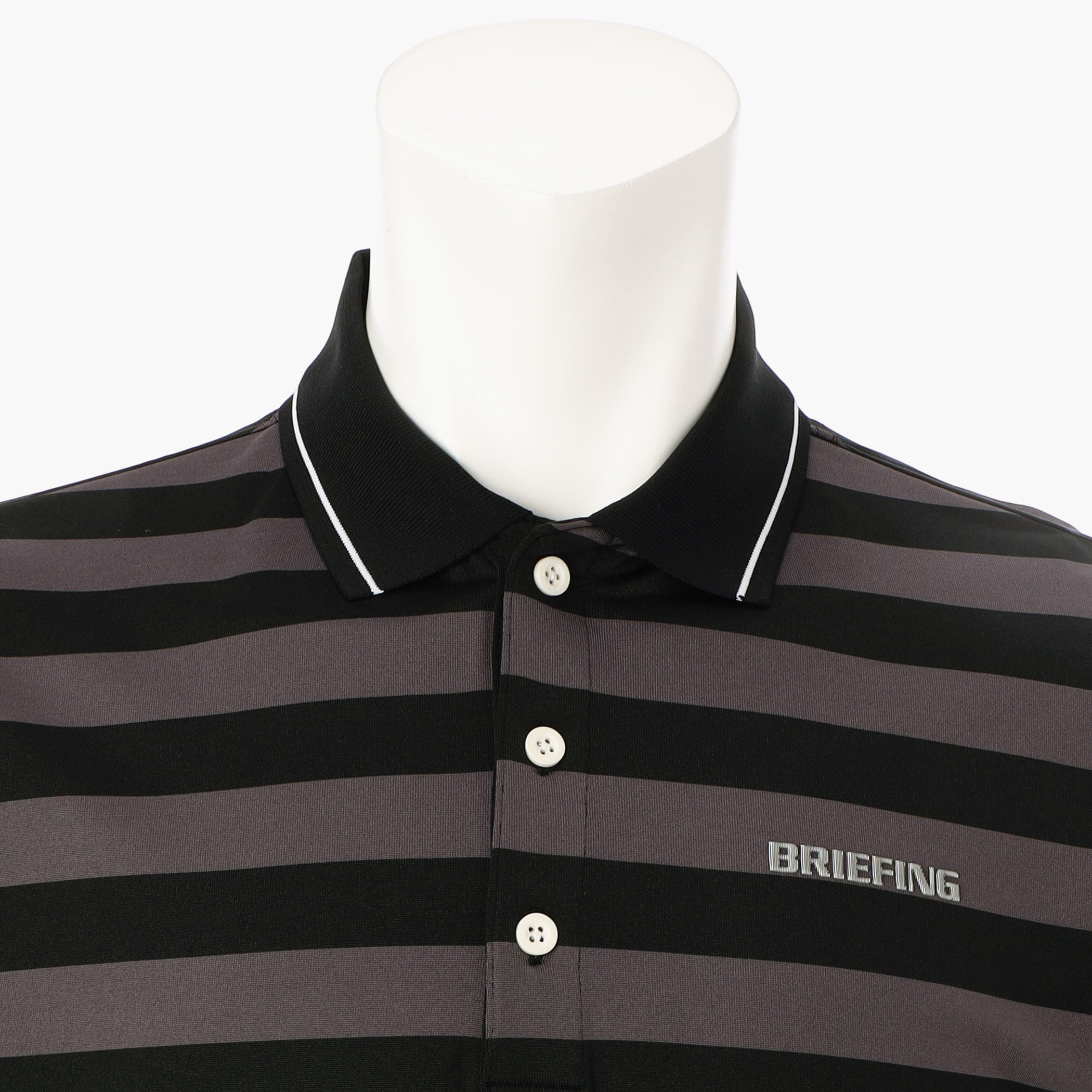 Men's Marine Stripe Polo Quick-Dry Stretch Golf - BRIEFING