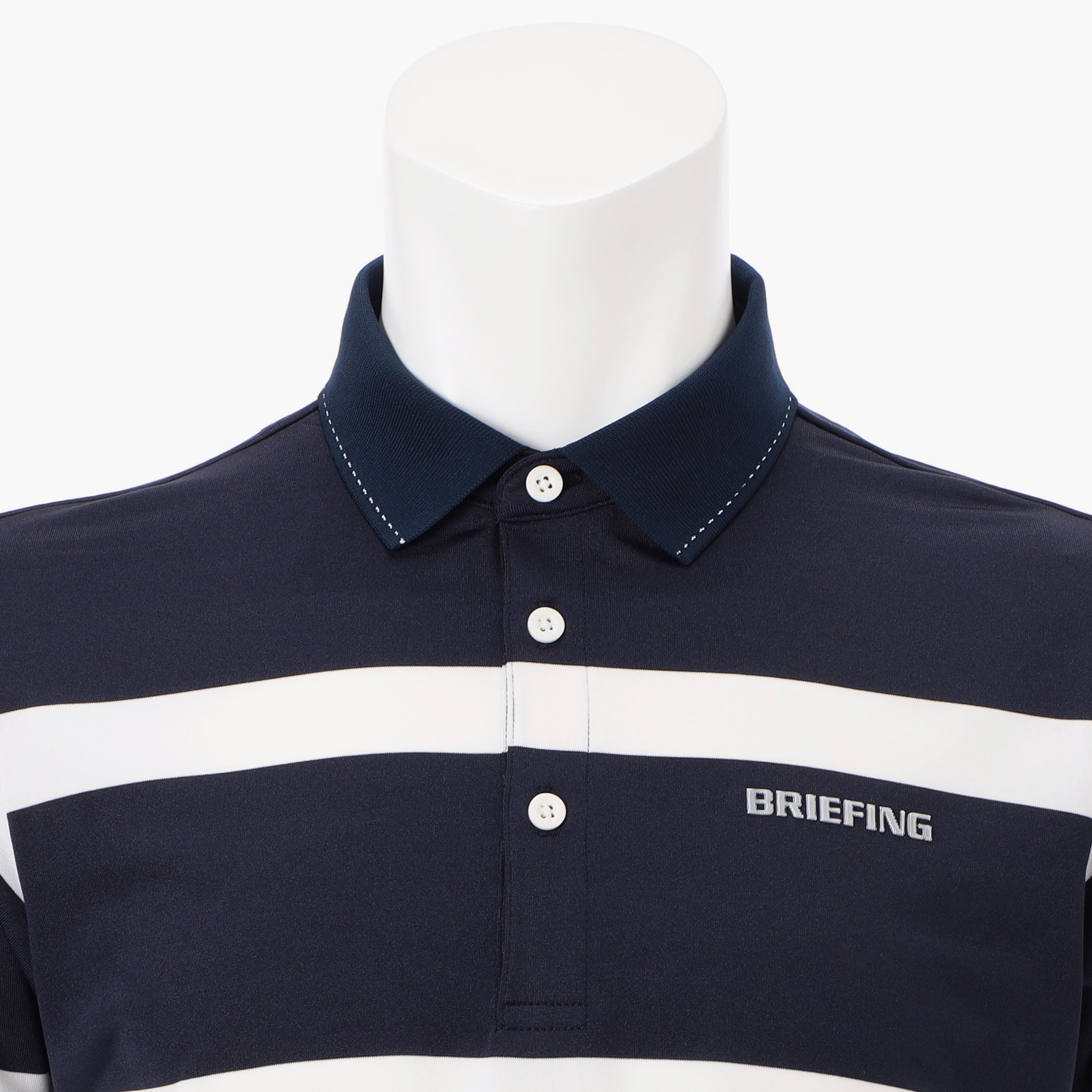 MEN'S PANEL STRIPE POLO Stretch Golf Polo Shirt - BRIEFING