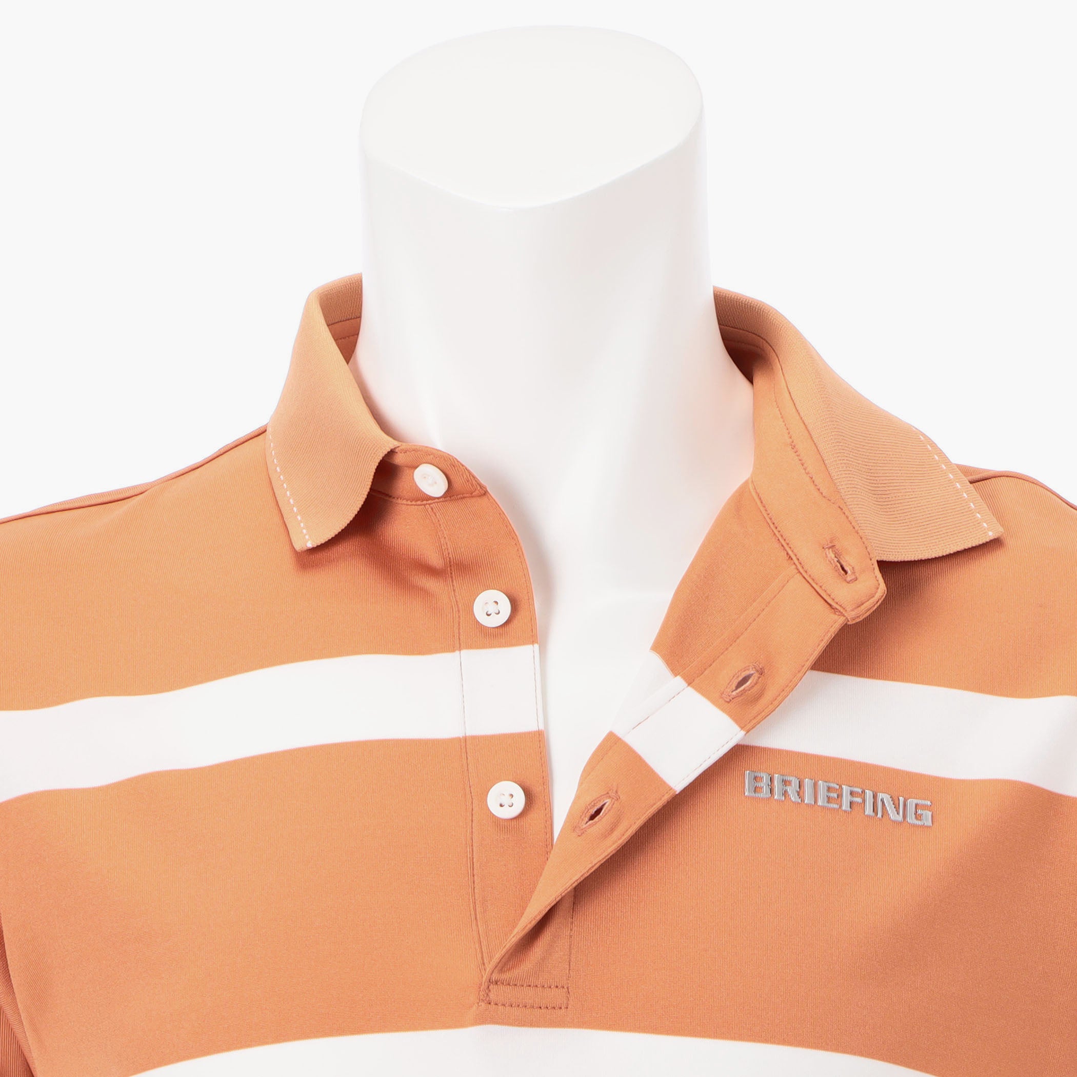 MEN'S PANEL STRIPE POLO Stretch Golf Polo Shirt - BRIEFING