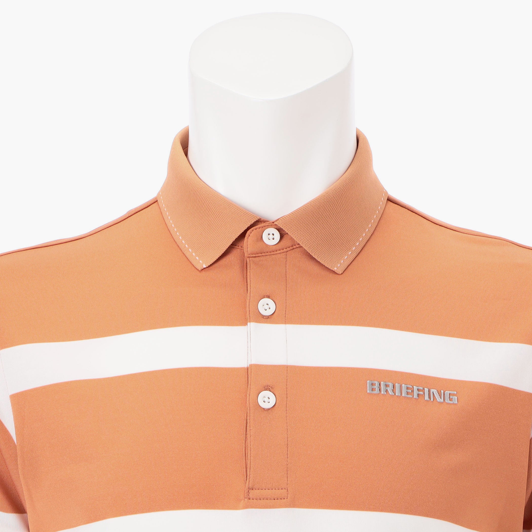 MEN'S PANEL STRIPE POLO Stretch Golf Polo Shirt - BRIEFING