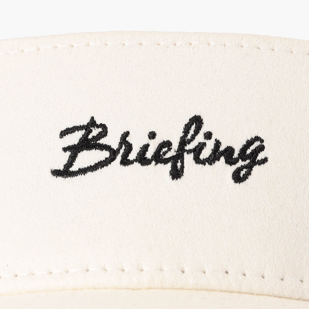 BRIEFING WOMEN’S SUEDE SMALL LOGO RIBBON VISOR, Accessories, Golf