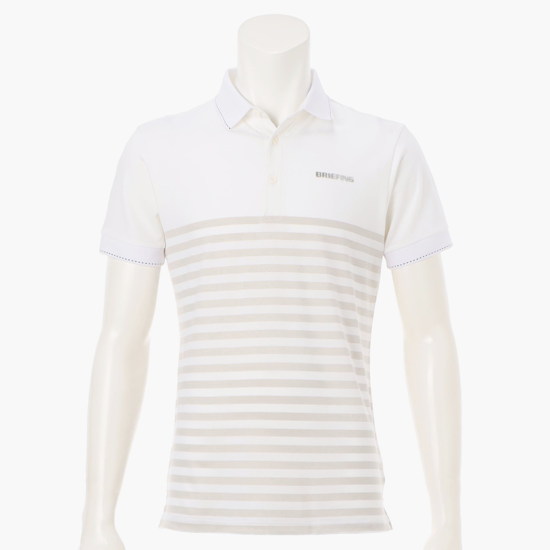 BRIEFING GOLF SHADOW STRIPE POLO（NAV／M） Men's Shadow Stripe Polo Refined Quick-Dry Golf - BRIEFING