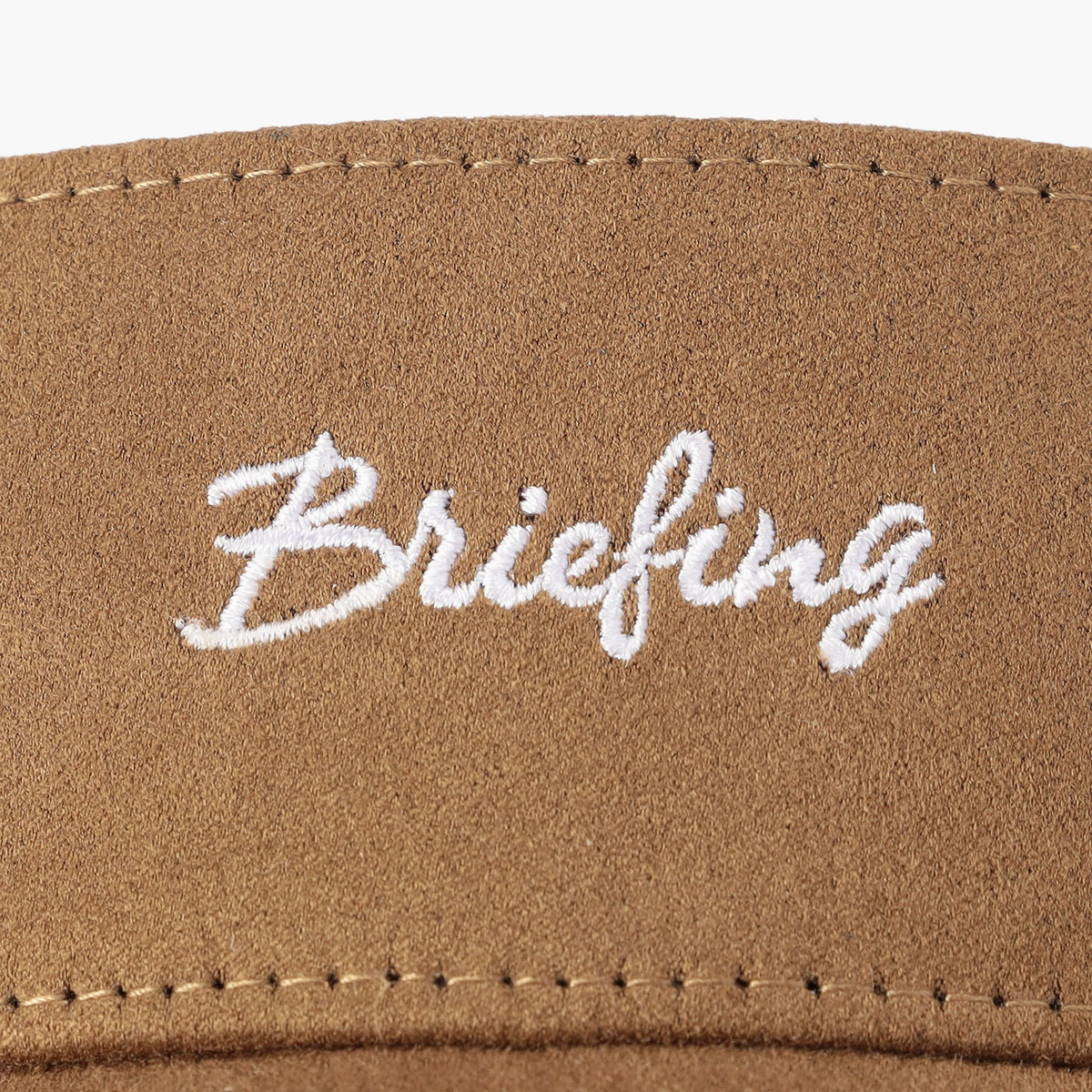 BRIEFING WOMEN’S SUEDE SMALL LOGO RIBBON VISOR, Accessories, Golf