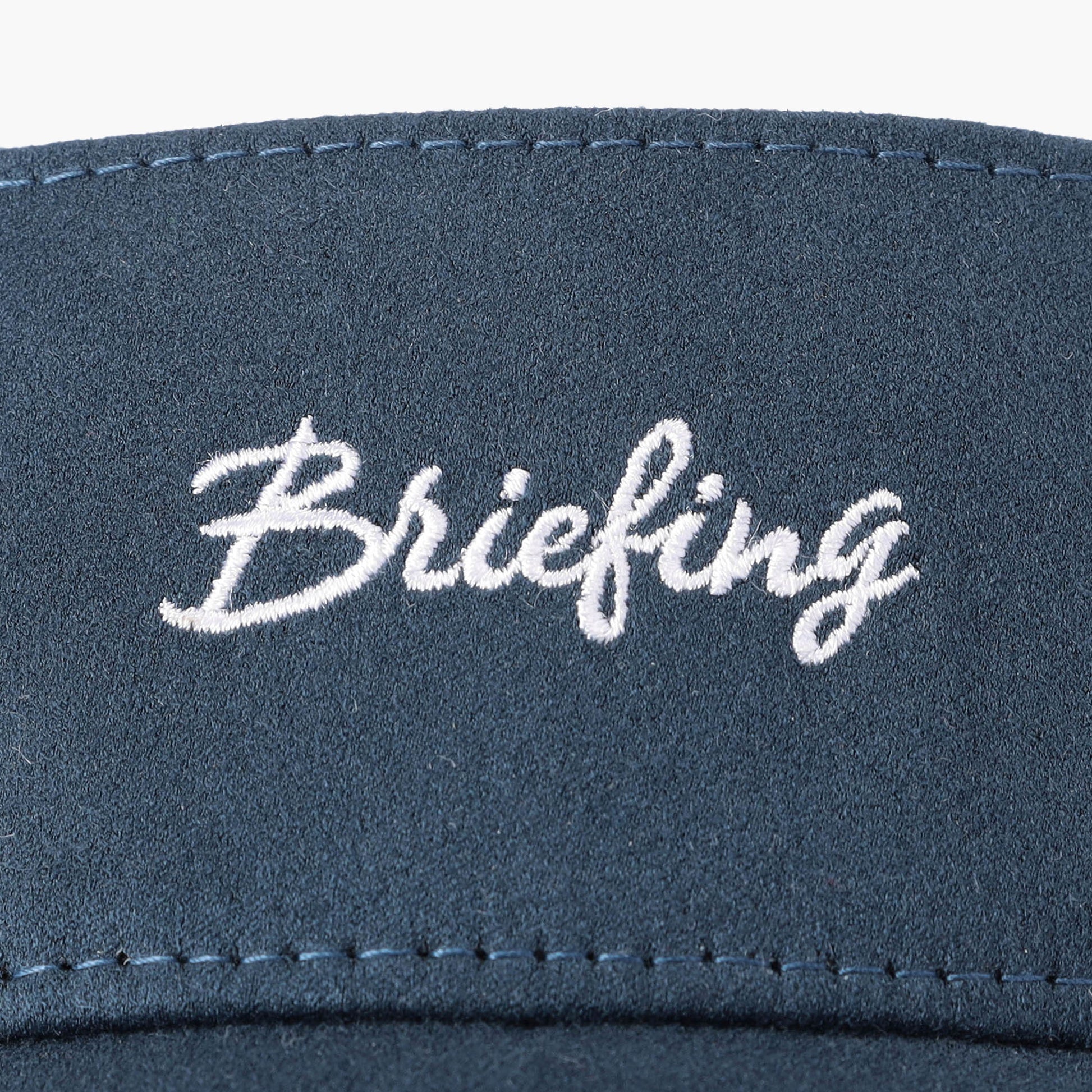 BRIEFING WOMEN’S SUEDE SMALL LOGO RIBBON VISOR, Accessories, Golf