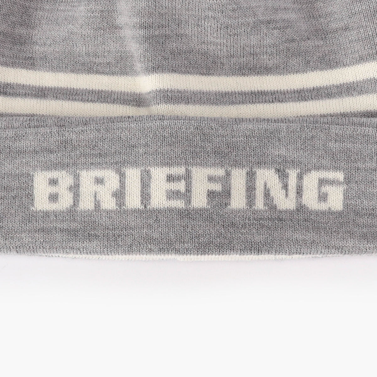BRIEFING MEN’S WR WOOL KNIT DOUBLE LINE LOGO BEANIE, Accessories, Golf