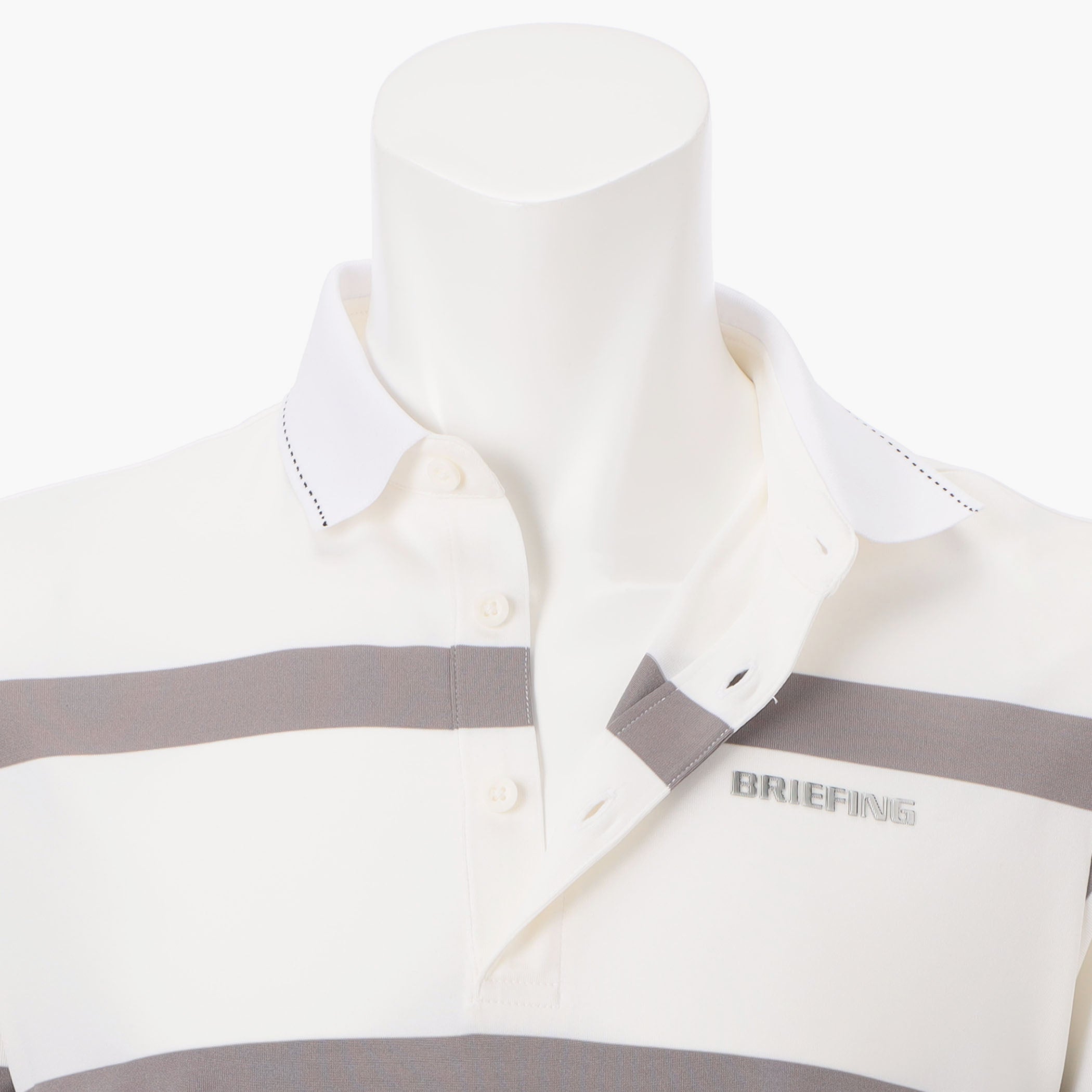 MEN'S PANEL STRIPE POLO Stretch Golf Polo Shirt - BRIEFING
