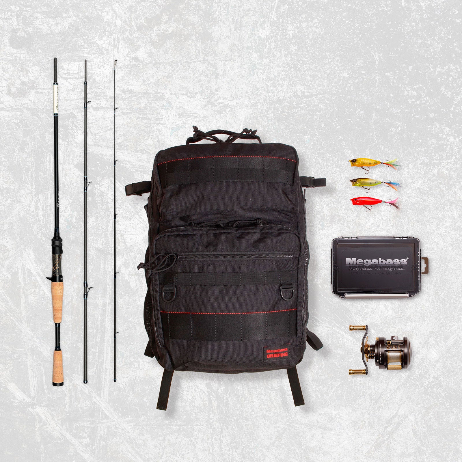 ルアー・フライ MEGABASS X BRIEFING ANGLER PACK POPX MEGABASS Collaboration Fishing Bags and Gear - BRIEFING Official