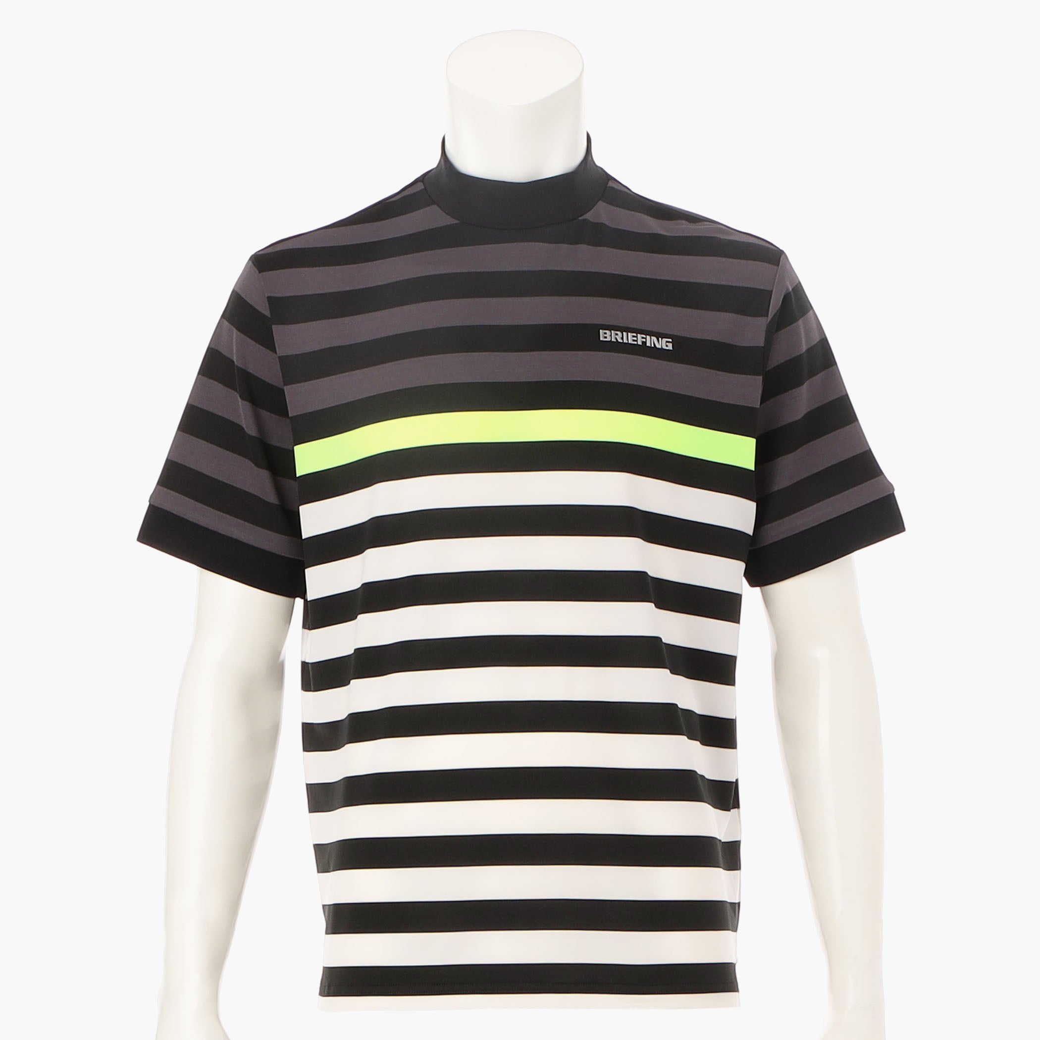 MEN'S MARINE STRIPE HIGHNECK Quick Dry Golf Top - BRIEFING