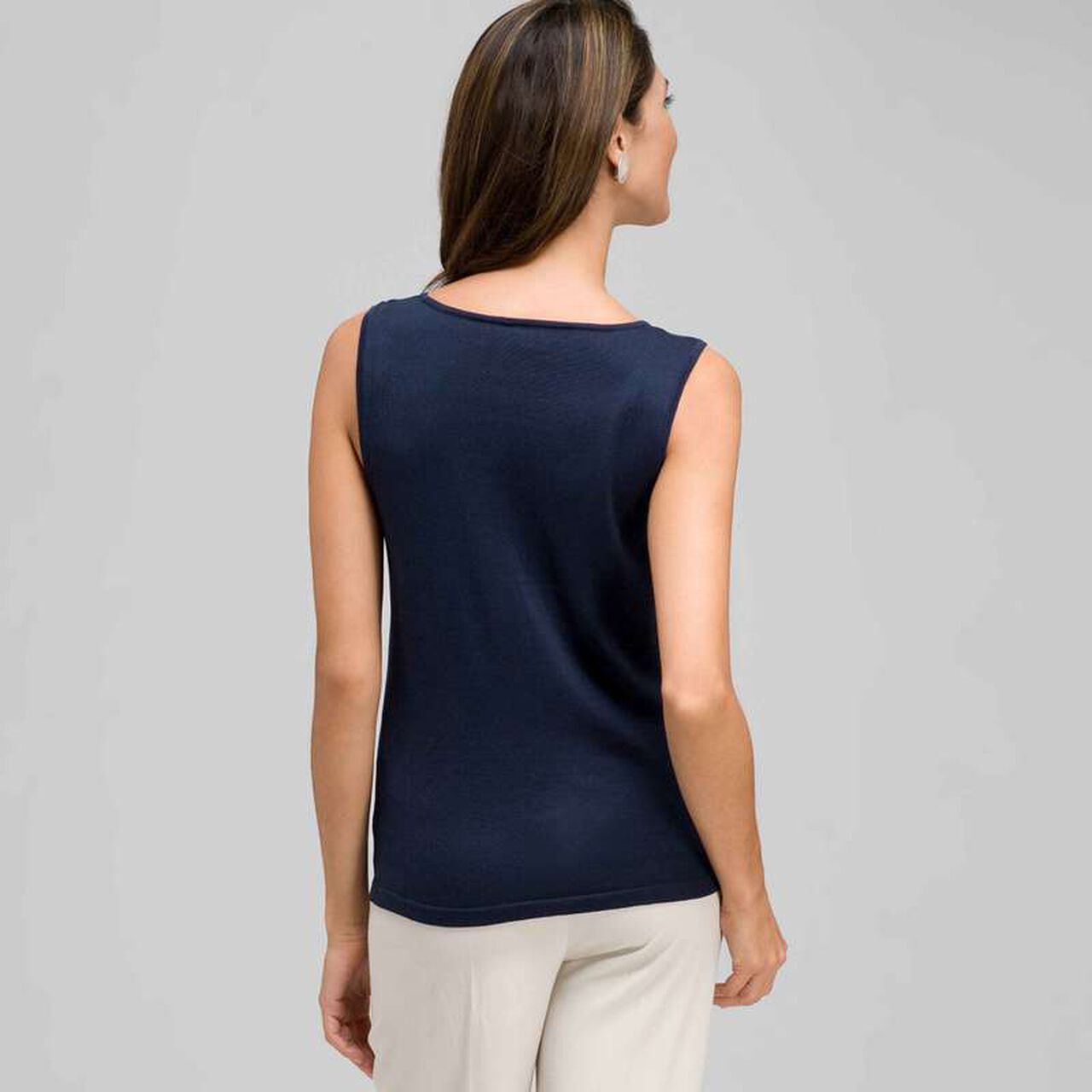 Sleeveless Scoop Neck Shell, , large image number 1