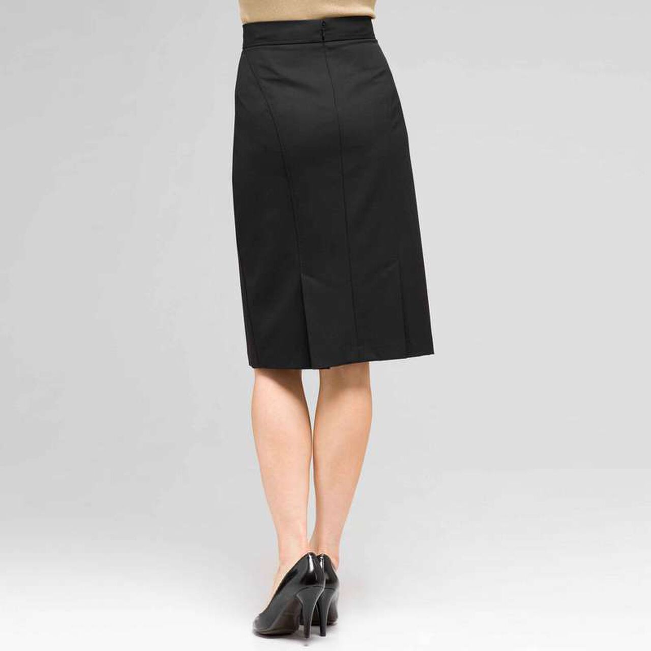 Slim Skirt With Back Kick Pleats, , large image number 1