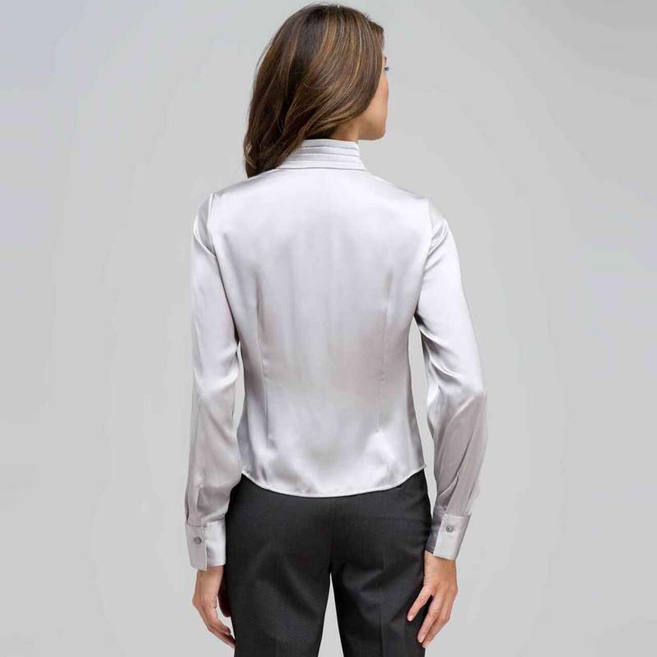 Pleated Bib Long Sleeve Shirt, , large image number 1