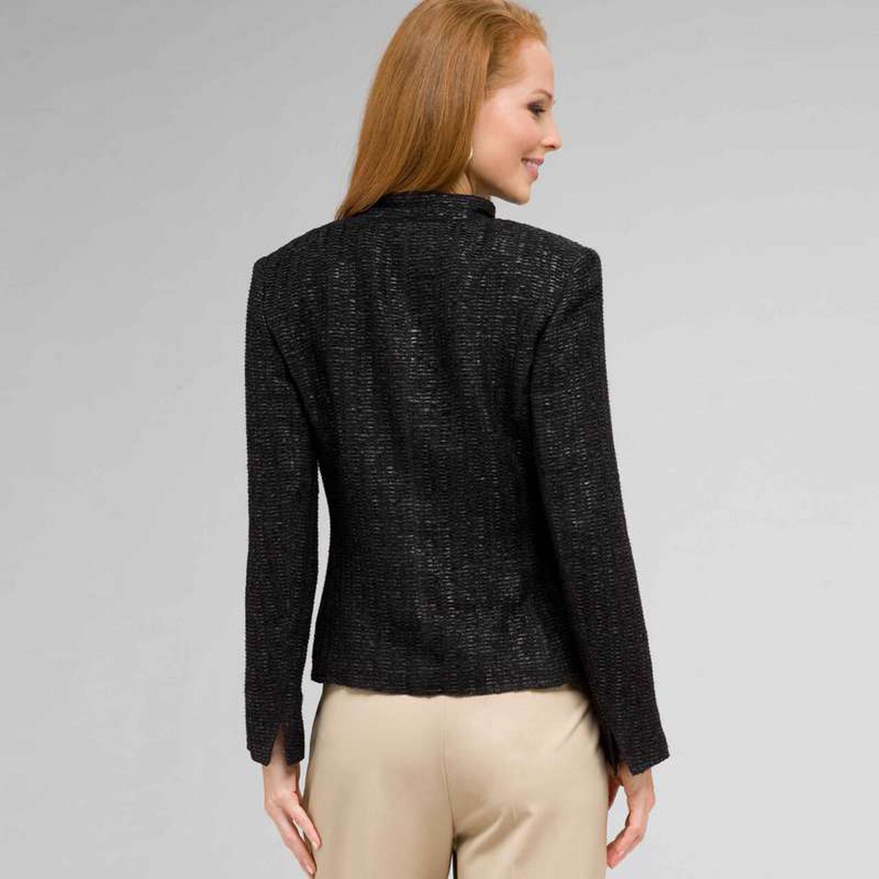 Textured Zip Front Jacket, , large image number 1