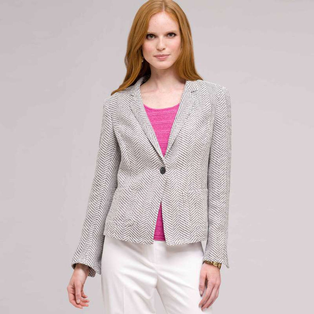 Textured 1 Button Jacket, , large image number 0