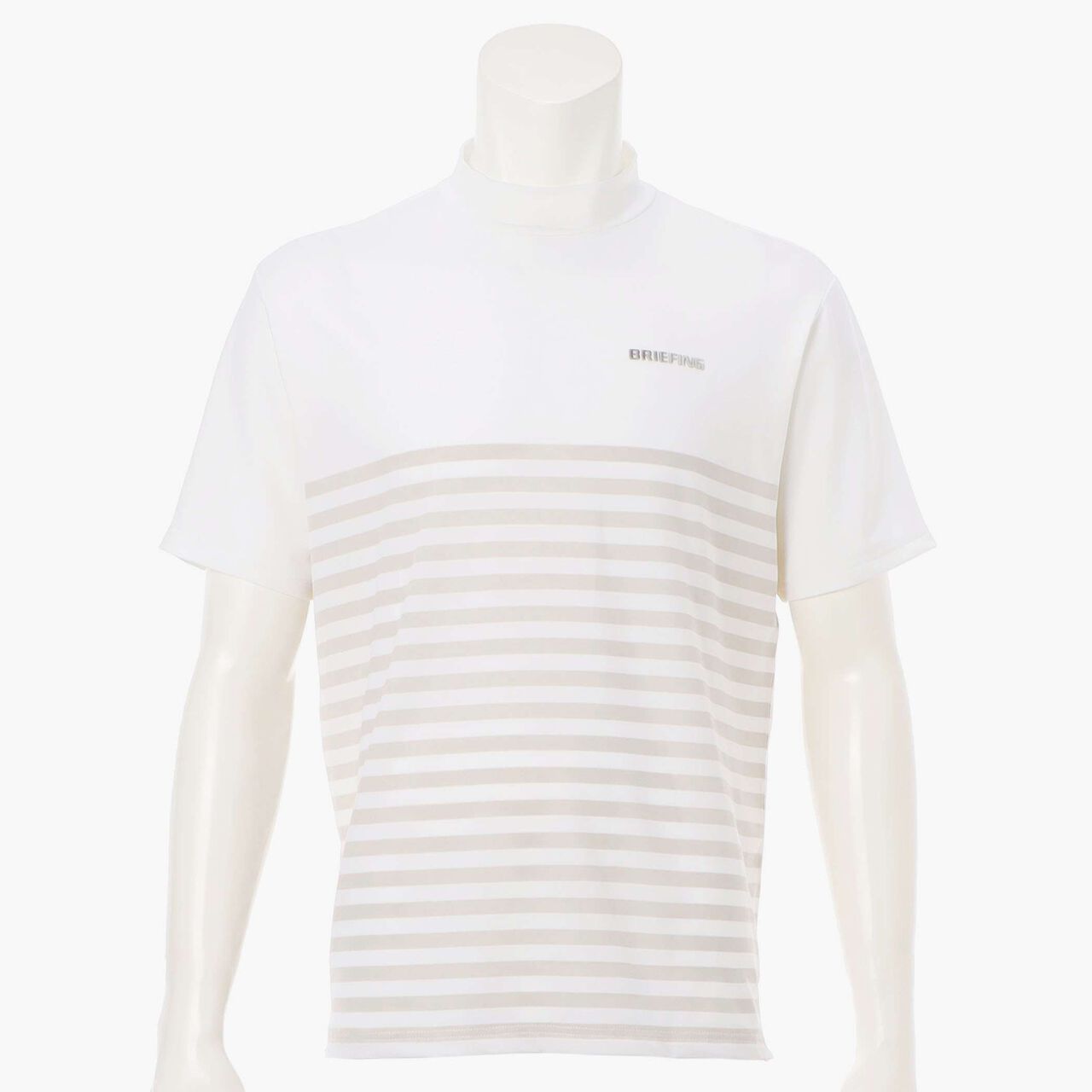 MS SHADOW STRIPE HIGHNECK RF,White, large image number 0