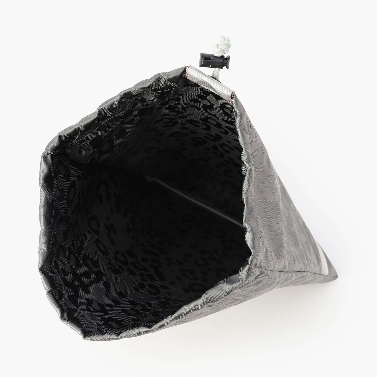 DRAWSTRING POUCH M LEOPARD JQ,Gray, large image number 5
