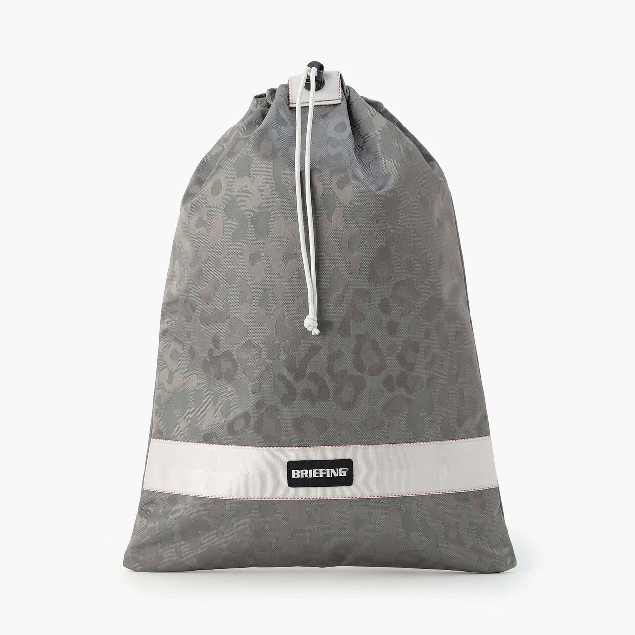 DRAWSTRING POUCH M LEOPARD JQ,Gray, large image number 0
