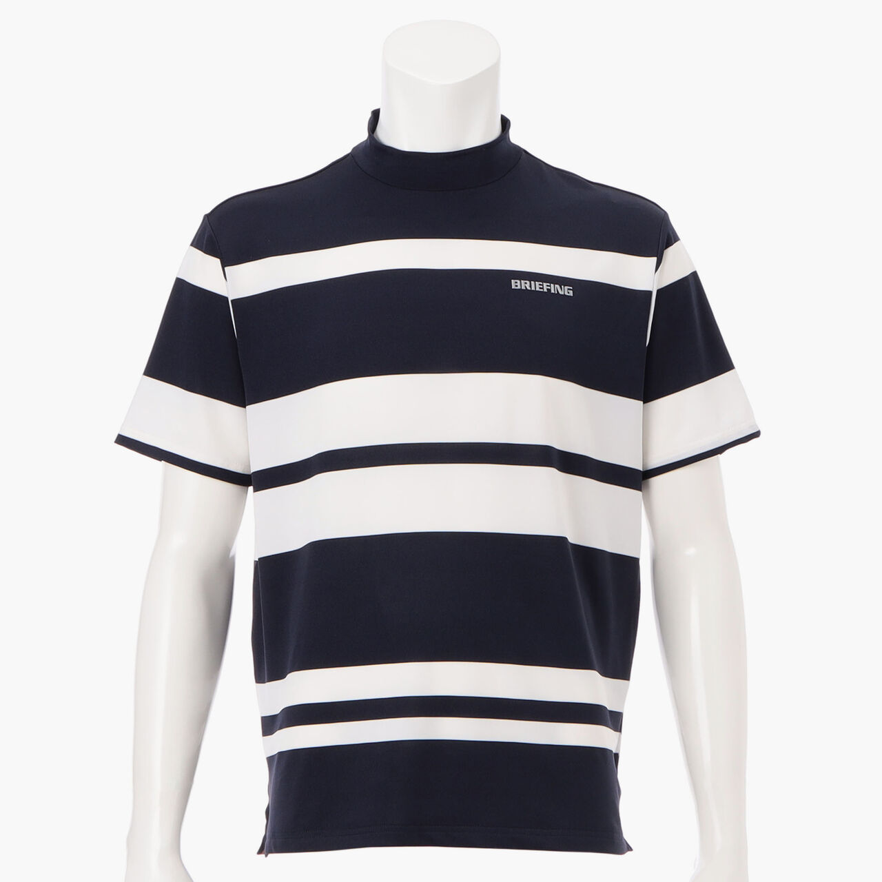 MS PANEL STRIPE HIGHNECK RF,Navy, large image number 0